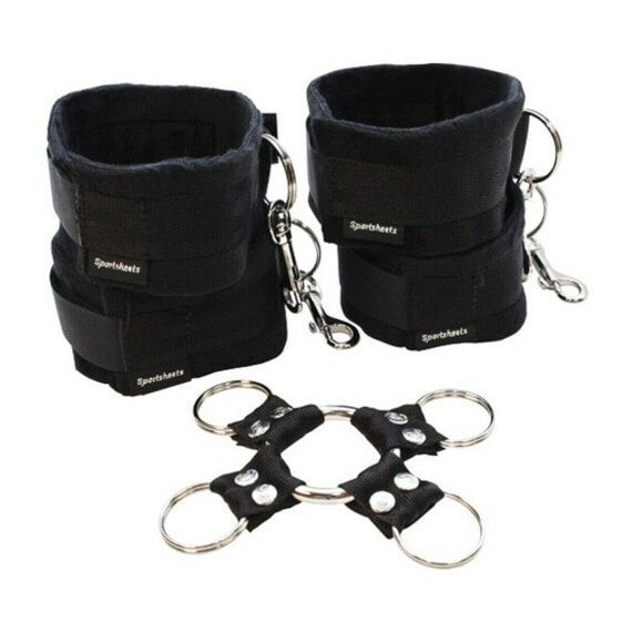 Hog Tie &amp; Cuff Set Sportsheets ESS325-01 Black