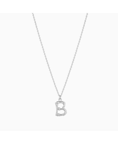 Textured Initial Letter Necklace