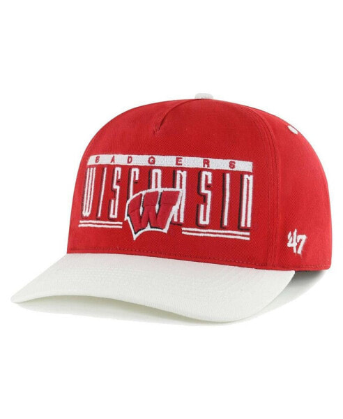 Men's Red Wisconsin Badgers Double Header Hitch Adjustable Hat