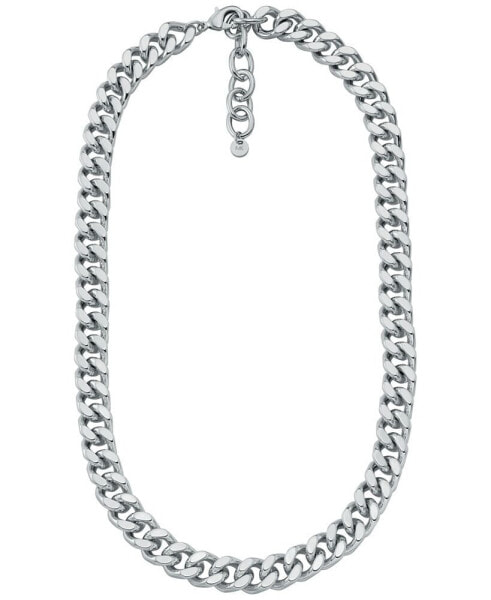 Platinum-Plated Brass Curb Unisex Chain Necklace