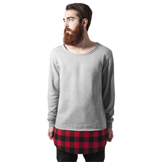 URBAN CLASSICS Long Flannel Bottom T-Shirt