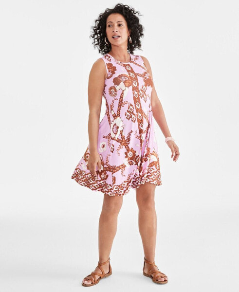 Women's Printed Sleeveless Flip-Flop Dress, Created for Macy's