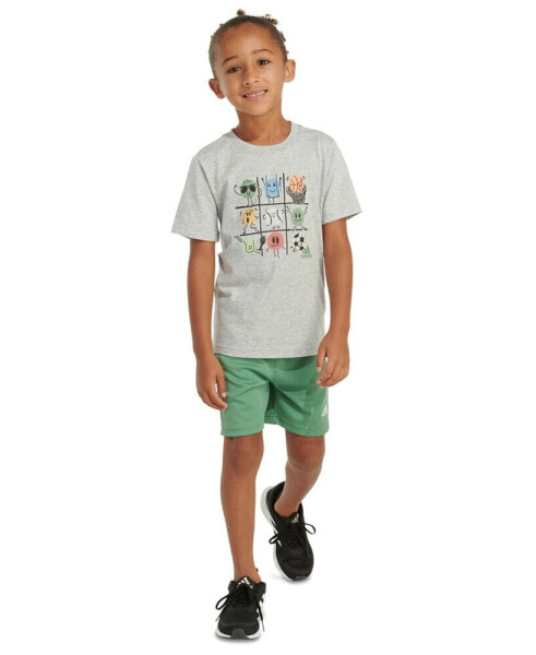 Комплект для маленьких мальчиков Адидас футболка и шорты, сшитые из хлопка, 2 штуки.