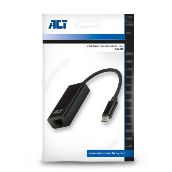ACT AC7335 - Wired - USB Type-C - Ethernet - 1000 Mbit/s - Black