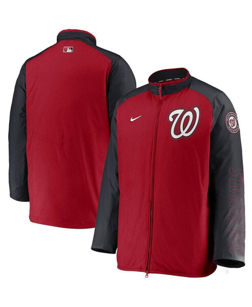 Men's Red, Navy Washington Nationals Authentic Collection Dugout Full-Zip Jacket