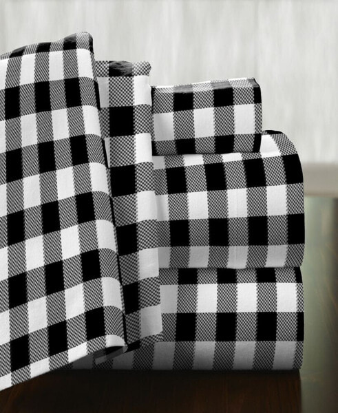 Buffalo Plaid Superior Weight Cotton Flannel Sheet Set, Twin