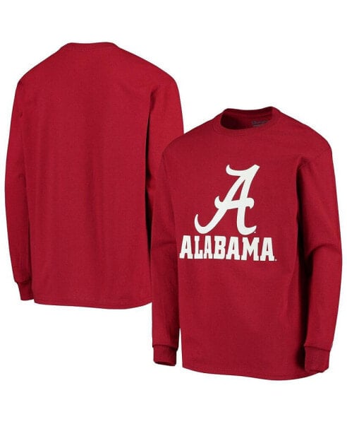 Big Boys Crimson Alabama Crimson Tide Lockup Long Sleeve T-shirt