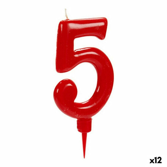 Вуаль День рождения Номера 5 Красный (12 штук)
