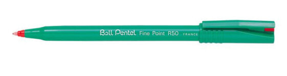 Pentel Fine Point R50, Clip, Stick ballpoint pen, Red, 12 pc(s), Fine