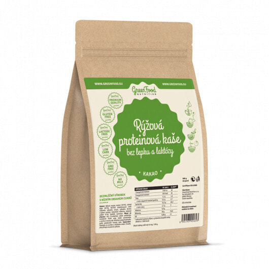 GreenFood Nutrition GF Rice protein porridge Рисовая каша с протеинами и вкусом какао, без глютена и лактозы 500 г