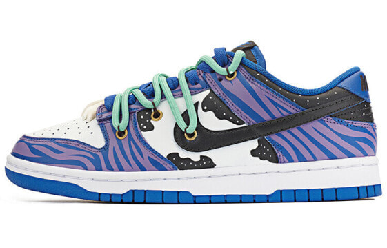 【定制球鞋】 Nike Dunk Low 阿凡达 解构鞋带 神秘电影主题定制 休闲 防滑耐磨 低帮 板鞋 女款 蓝紫 / Кроссовки Nike Dunk Low CW1590-001