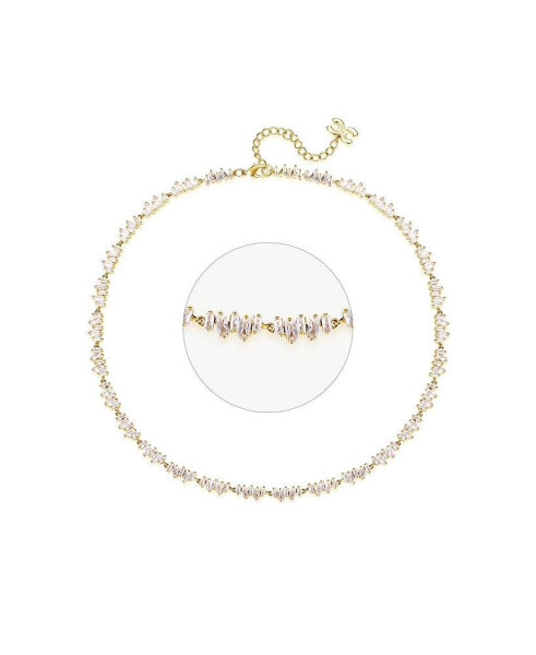 T Shape Zirconia Tennis Choker Necklace