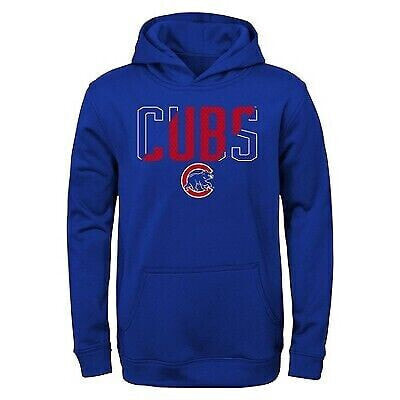MLB Chicago Cubs Boys' Line Drive Poly Hooded Sweatshirt - XS