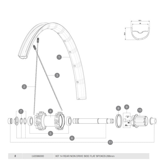 MAVIC Deemax DH 27.5 2018-19 Rear Right 14 Units Spokes