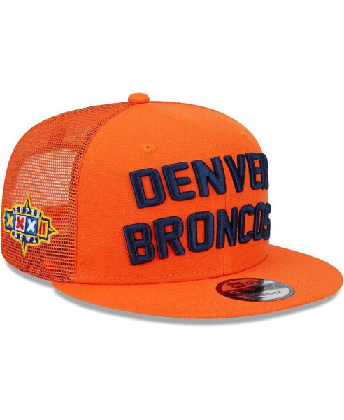 Men's Orange Denver Broncos Stacked Trucker 9FIFTY Snapback Hat