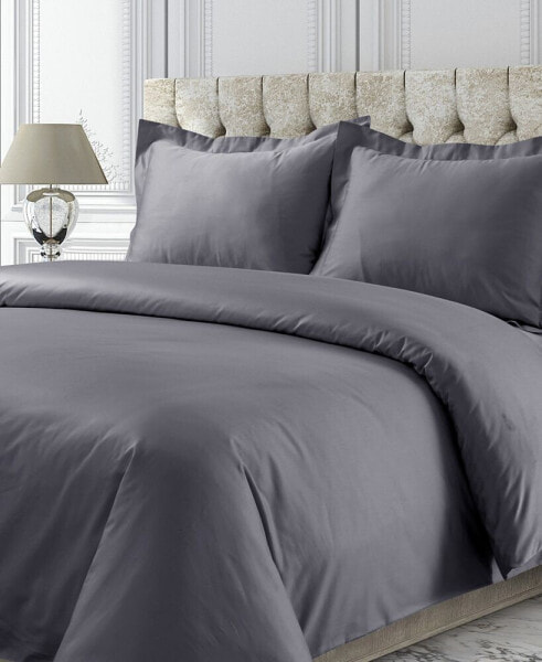 750 Thread Count Sateen Oversized Solid King Duvet Cover Set