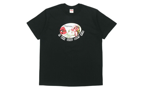 Supreme SS19 It Gets Better Every Time Tee 印花短袖T恤 男女同款 黑色 送礼推荐 / Футболка Supreme SS19 It Gets Better Every Time Tee T SUP-SS19-10532