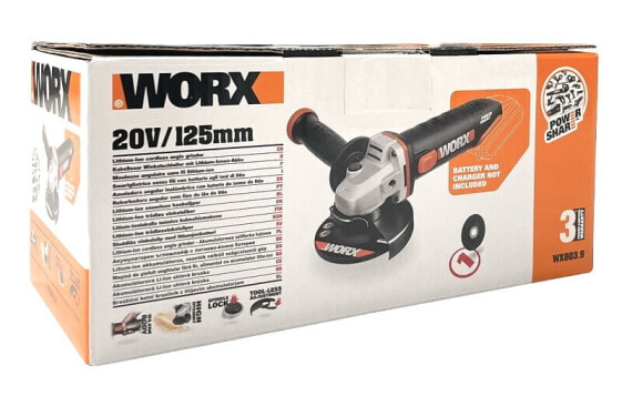 WORX WX803.9 Akku-Winkelschleifer Solo 125mm 20V Max