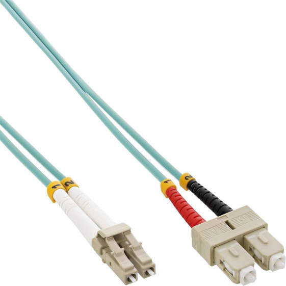 InLine Fiber Optical Duplex Cable LC/SC 50/125µm OM3 15m