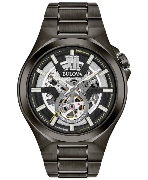 Men's Automatic Gunmetal Stainless Steel Bracelet Watch 46mm 98A179