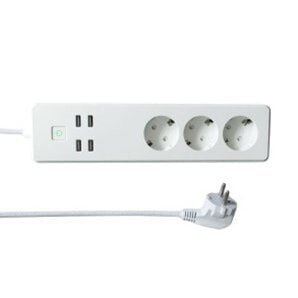 Woox R4028 - 3 AC outlet(s) - Type F - 1.8 m - Wireless - White - White