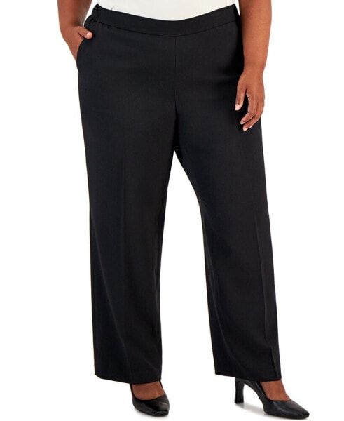 Plus Size Pull-On Stretch Crepe Pants