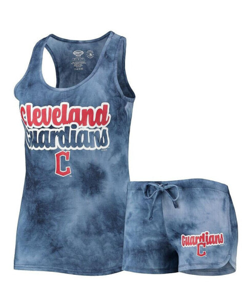 Women's Navy Cleveland Guardians Billboard Racerback Tank Top and Shorts Set