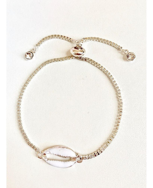 Seashell Bracelet with Adjustable Spring Closure