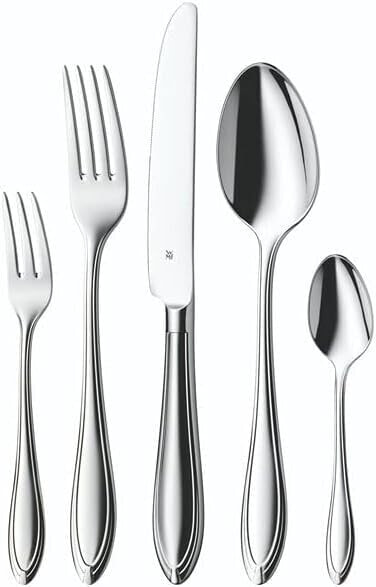 WMF Verona Besteckset, 12 Personen, 60-teilig, Monobloc-Messer, Cromargan Edelstahl poliert, glänzend, spülmaschinengeeignet