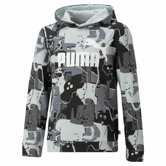Толстовка с капюшоном детская Puma Essentials+ Street Art Чёрный Серый