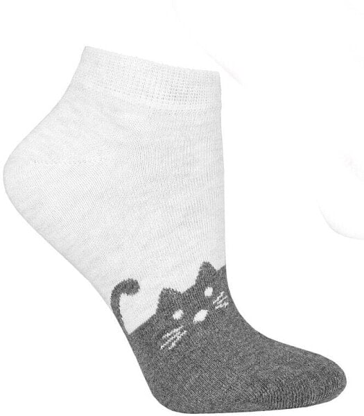 Kurze Damensocken Cats grau - Moraj 23 (35-37)