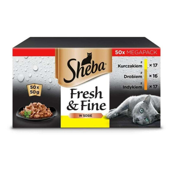 Влажный корм для кошек Sheba Fresh & Fine Цыпленок Индейка Птица 50 x 50 г