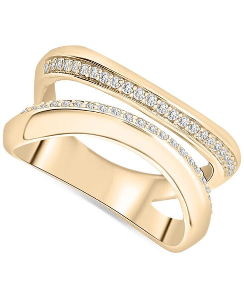 Diamond Double Row Openwork Abstract Statement Ring (1/4 ct. t.w.) in Gold Vermeil, Created for Macy's