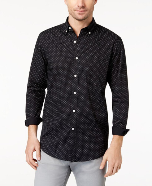 Men's Micro Dot Print Stretch Cotton Shirt, Created for Macy's