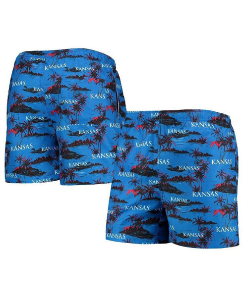 Men's Royal Kansas Jayhawks Island Palm Swim Trunks