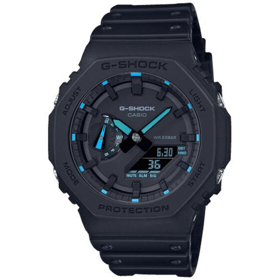 Наручные часы Casio G-Shock OAK - NEON BLUE INDEX Чёрный (Ø 45 мм) для мужчин