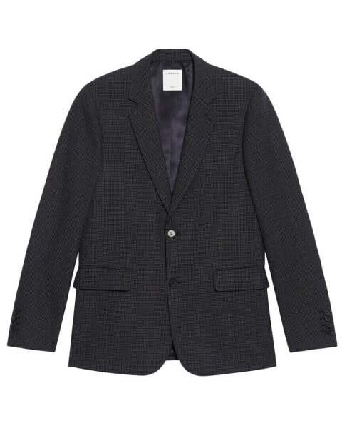 Sandro Formal Houndstooth Wool Suit Jacket Men's
