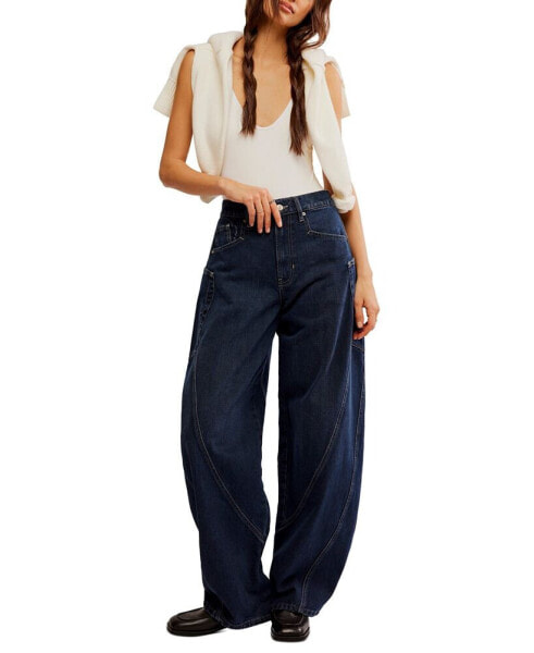 Women's Sugar & Spice Cotton High-Rise Barrel Jeans