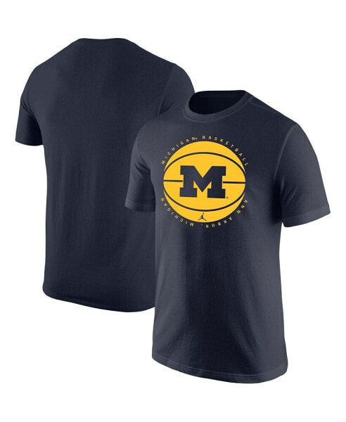 Men's Navy Michigan Wolverines Basketball Team Issue T-shirt