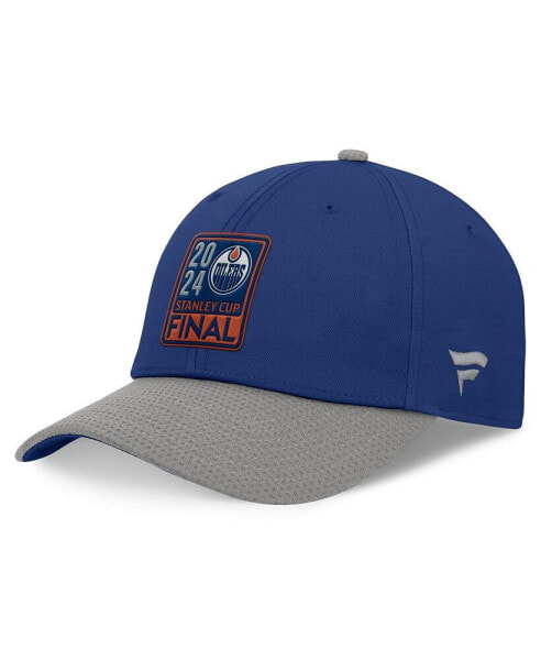 Men's Royal/Gray Edmonton Oilers 2024 Western Conference Champions Locker Room Structured Adjustable Hat