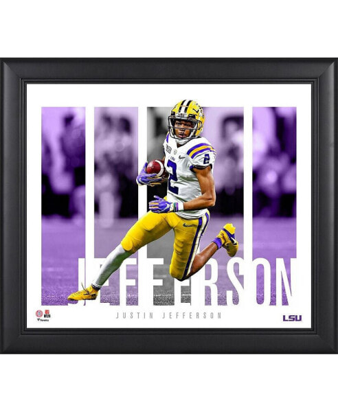 Justin Jefferson LSU Tigers Framed 15" x 17" Player Panel Collage