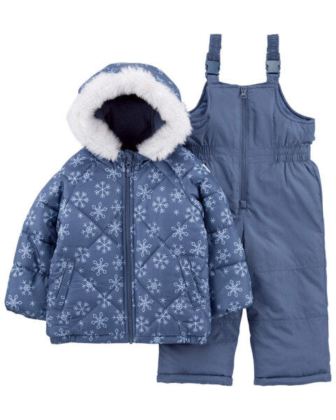 Baby 2-Piece Snowflake Print Snowsuit 12M