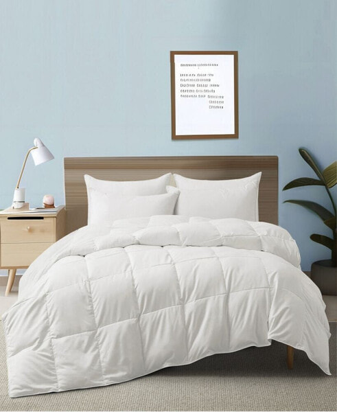 All Season 360 Thread Count Extra Soft Goose Down and Feather Fiber Comforter, Twin