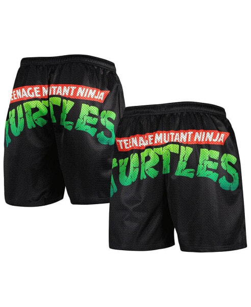 Men's Black Teenage Mutant Ninja Turtles Logo Retro Shorts
