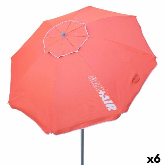Пляжный зонт AKTIVE UV50 Ø 200 см Коралл полиэстер Алюминий 200 x 198 x 200 см (6 штук)