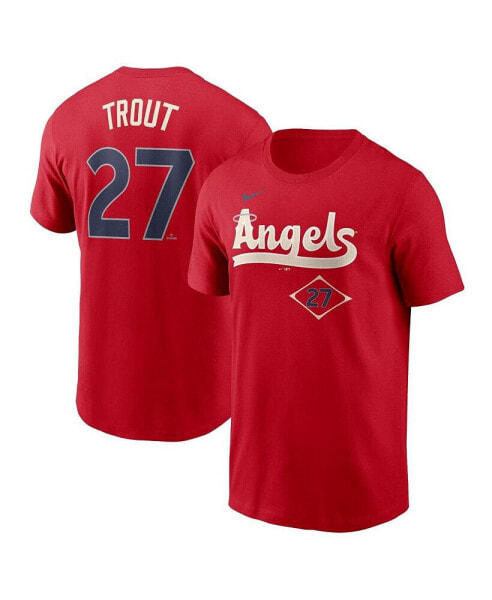 Men's Mike Trout Red Los Angeles Angels City Connect Fuse Name Number T-Shirt