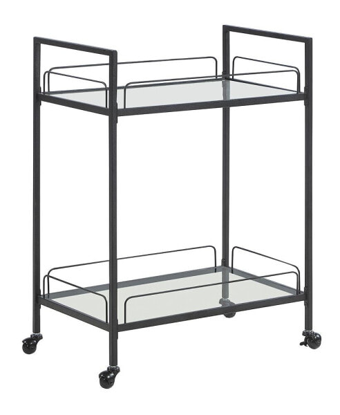 Serving Cart with Glass Shelves