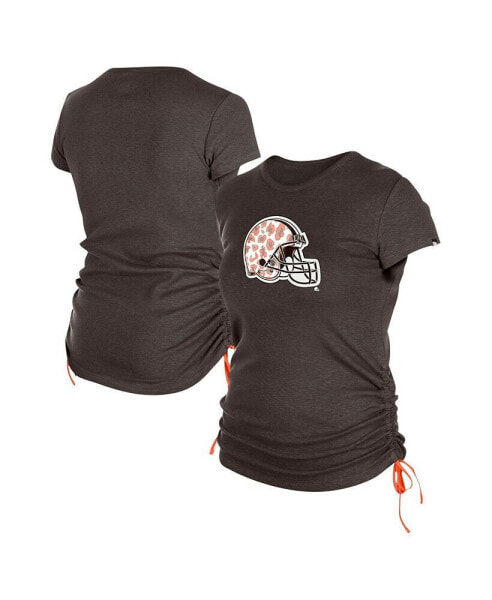 Women's Brown Cleveland Browns Ruched Side T-Shirt