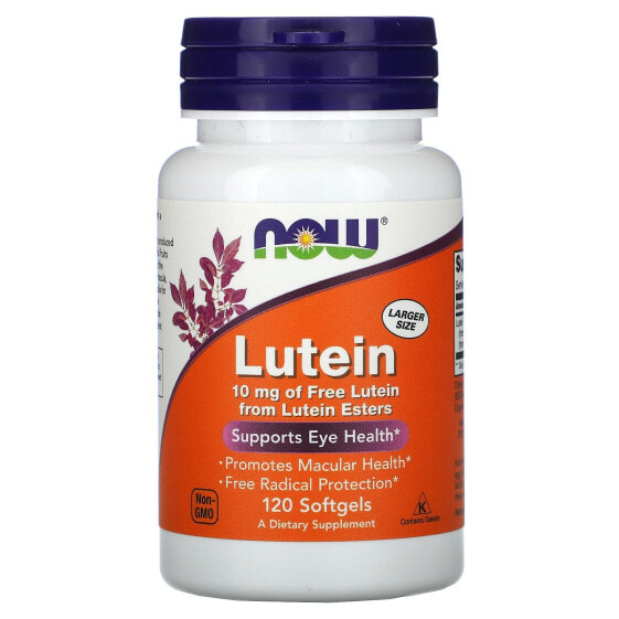 Витамины для глаз NOW Lutein, 10 мг, 120 капсул