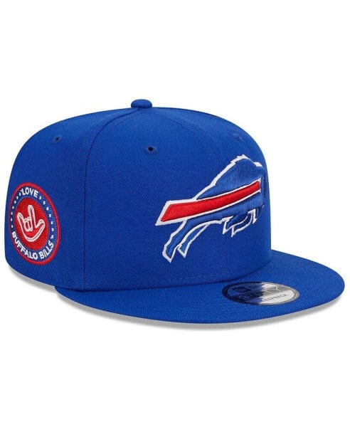 Men's and Women's Royal Buffalo Bills The NFL ASL Collection by Love Sign Side Patch 9FIFTY Snapback Hat